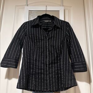 Apt. 9 Black and White Striped Button Down Shirt